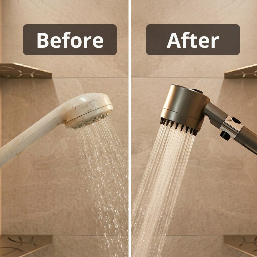 Old shower head vs haya.