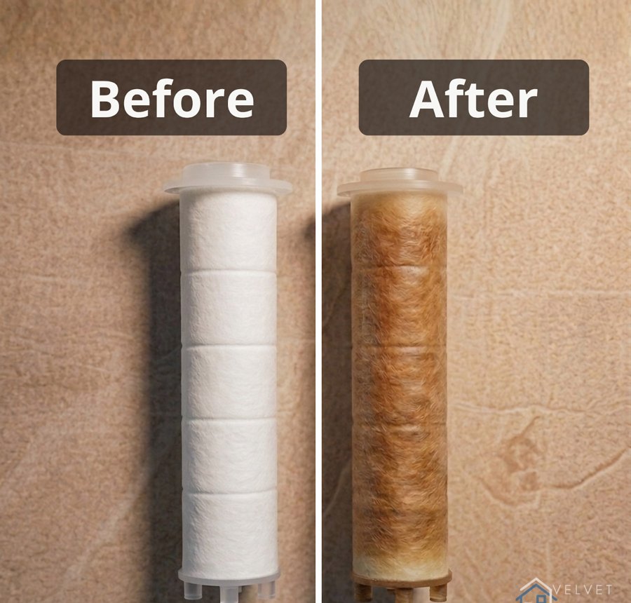 Filter cartridge — new vs after 3 months